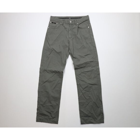 Vintage Hugo Boss Mens 32x32 Distressed Straight Leg Chino Pants Trousers Gray - Picture 1 of 13